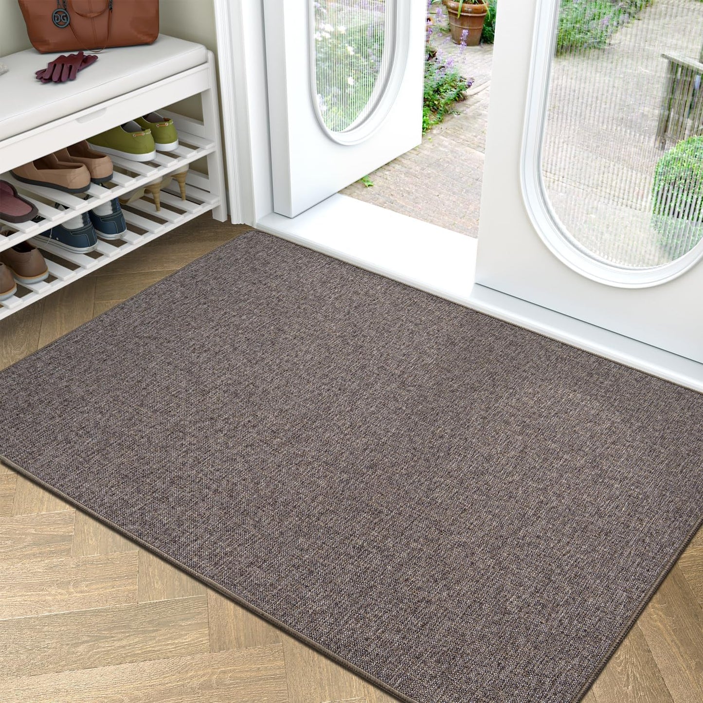LUMI Ultra Thin Door Mat for Entryway, Non Slip Indoor Doormat
