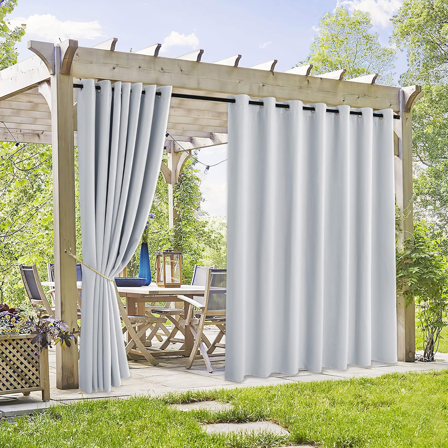 RYB HOME Extra Wide Outdoor Curtains for Privacy and Style