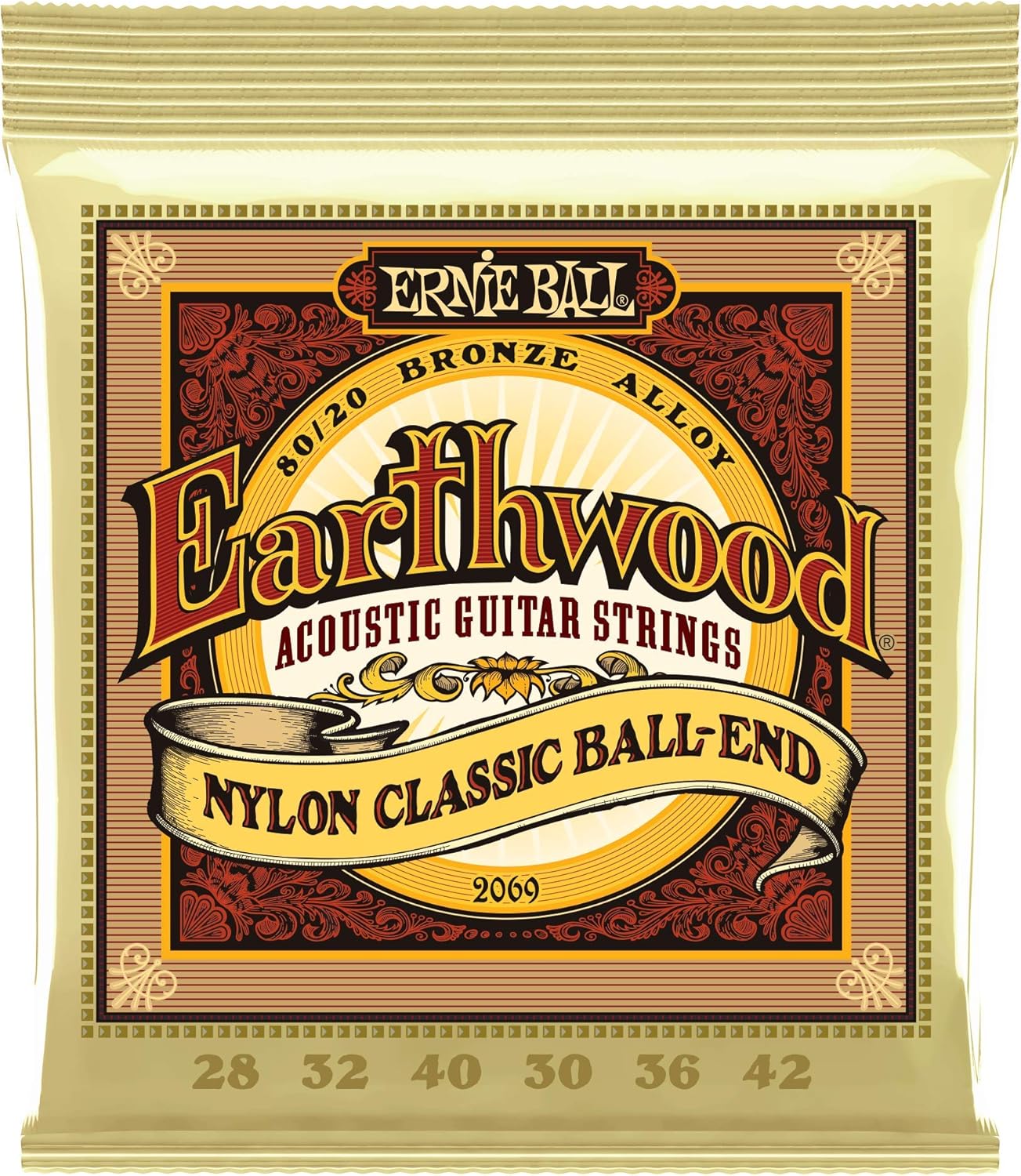 Ernie Ball Folk Nylon Acoustic Guitar Strings - Brilliant Tone
