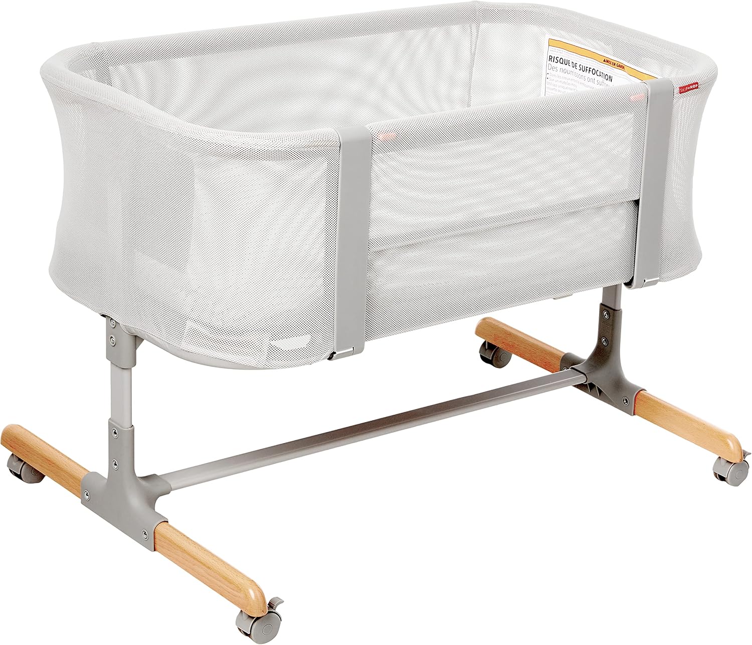Skip Hop Baby Bassinet Cozy Up 2-in-1 Bedside Sleeper Grey