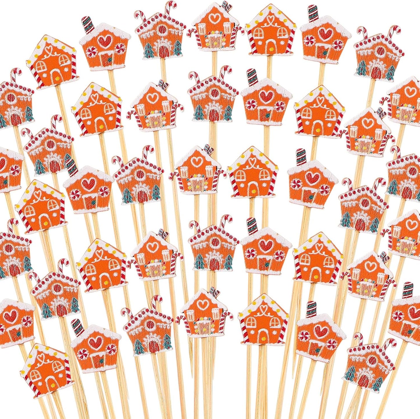Christmas Gingerbread Cocktail Picks 400 Pcs by Hushee