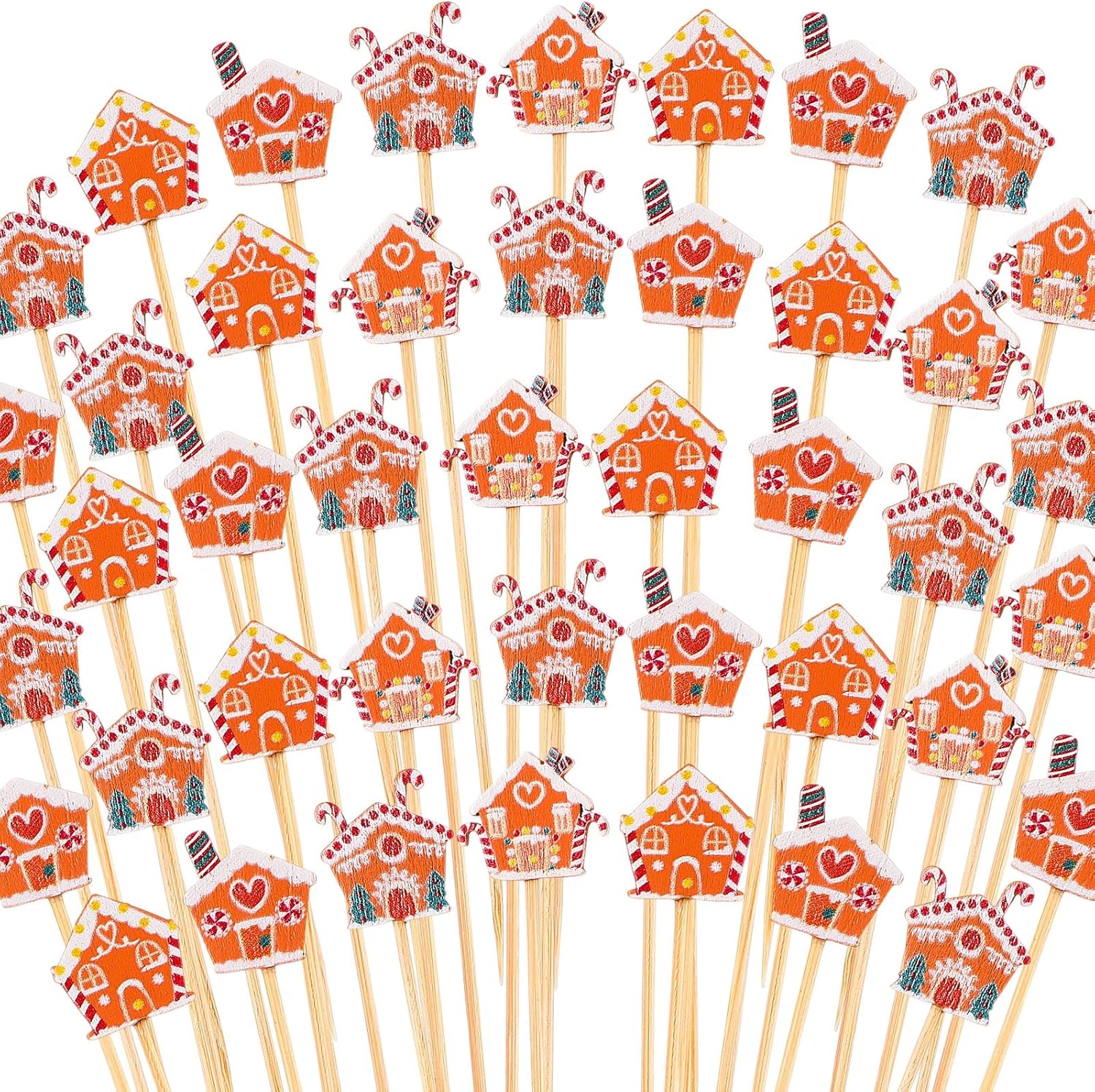 Christmas Gingerbread Cocktail Picks 400 Pcs by Hushee