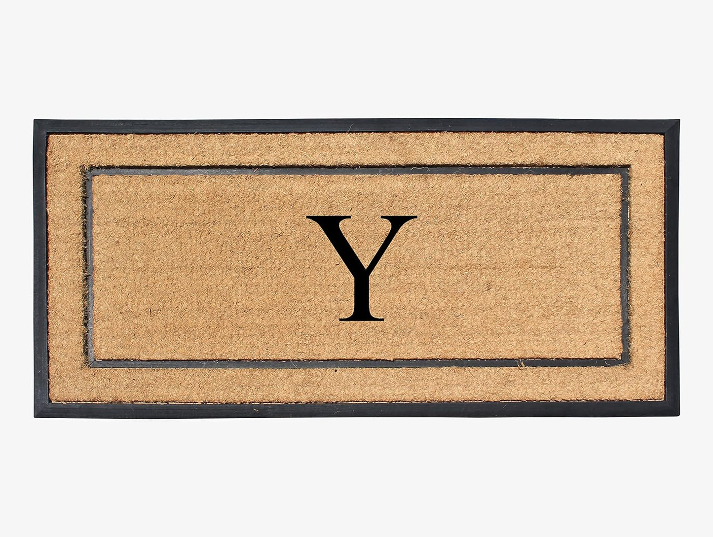 Natural Coir & Rubber Monogrammed Doormat for Heavy Duty Use