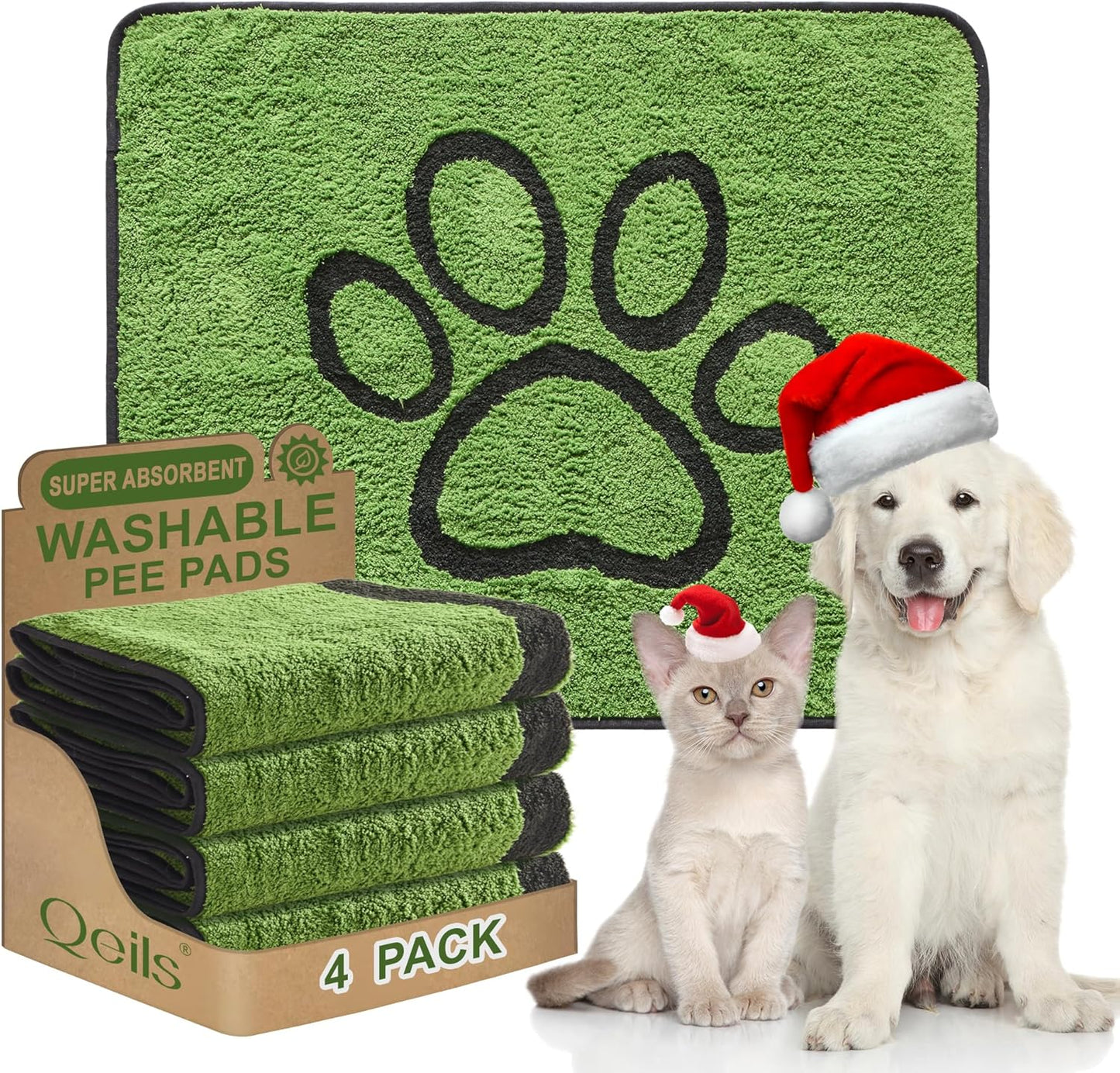 Qeils Reusable Dog Pee Pads - Super Absorbent & Leakproof