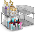 Under Sink 2-Tier Metal Organizer - Sliding Mesh Drawers for Cabinets