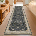 Black Washable 10ft Runner Rug 2ft 6inx10ft - Machine Washable Hallway