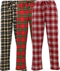 Andrew Scott Men's Cotton Flannel Fleece 3 Pack Pajama Pants - Cozy