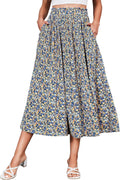 Women's Pleated Midi Skirt High Waisted Polka Dot - Summer Flow