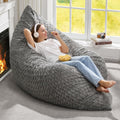 Giant Chevron Plush Bean Bag Chair: 3-in-1 Comfort!