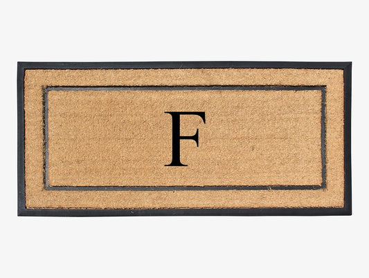 Natural Coir & Rubber Large Monogrammed Doormat for Entry