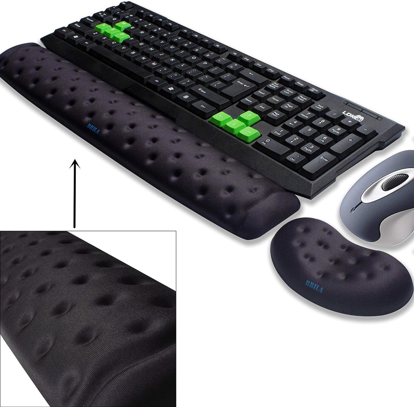 BRILA Memory Foam Wrist Rest Set - Pain Relief