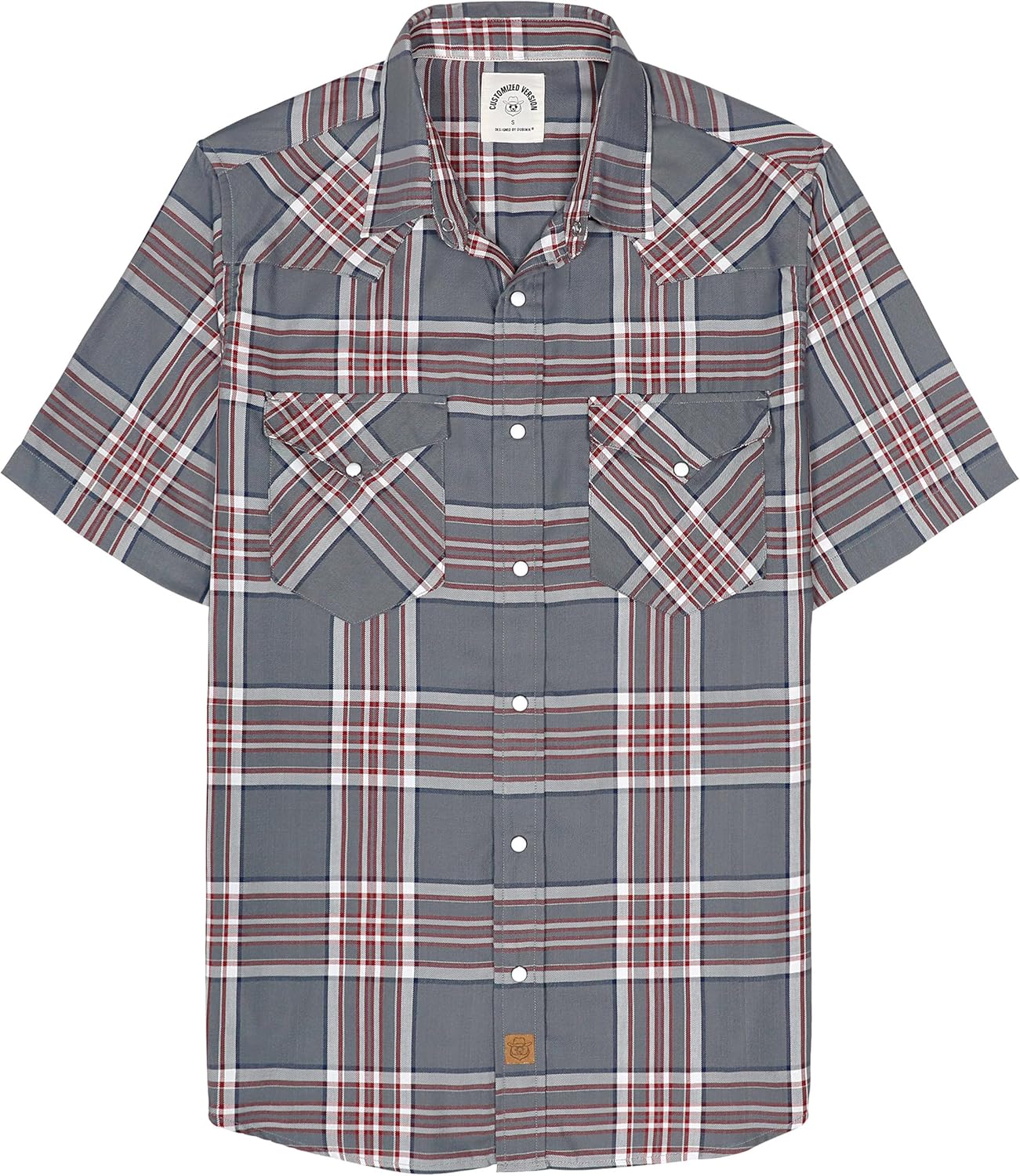 Stylish Mens Short Sleeve Western Cowboy Plaid Snap Shirts
