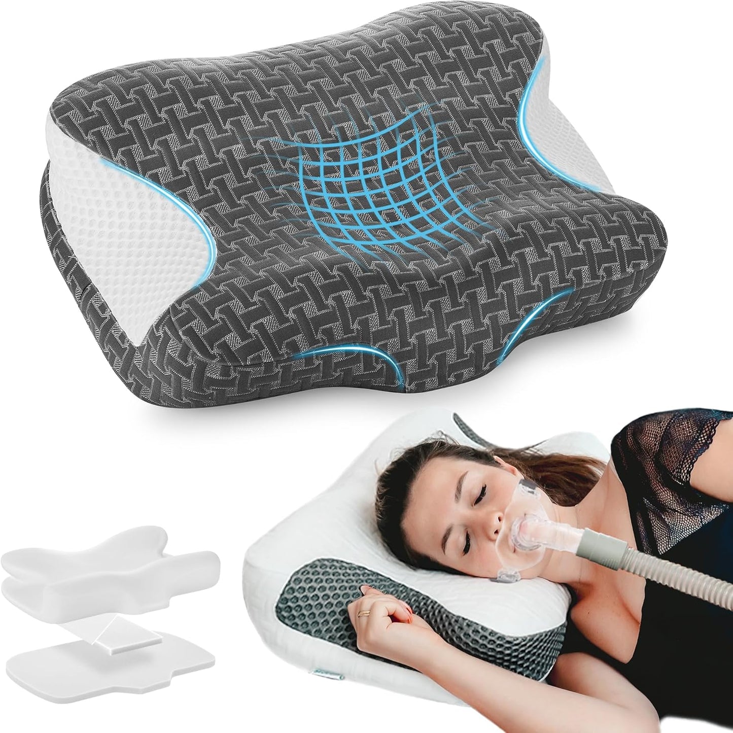 Elviros Cervical Neck CPAP Pillow for Comfortable Sleep Support