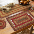 Cider Barn Long Table Runner - 11in x 36in Red Braided Jute - Rustic