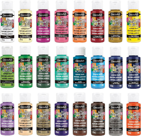 24 Vibrant Matte Craft Paints, 48oz DecoArt Set