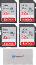SanDisk 32GB Ultra SDHC Memory Card (4 Pack) - Fast 120MB/s