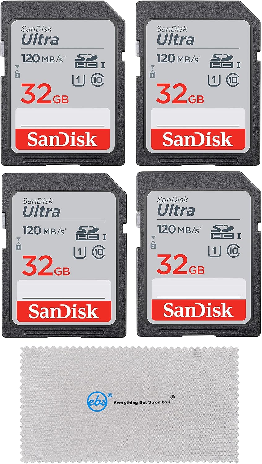 SanDisk 32GB Ultra SD Memory Card Bundle with Micro Fiber Cloth
