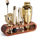 Mixology & Craft Bartender Kit 10-Piece Bar Tool Set - Dark Bamboo