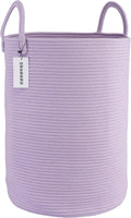 Cotton Rope Laundry Basket Hamper - Tall Woven Storage Basket for Home