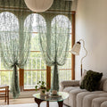 Elegant Green Sheer Curtains 108 Inch Long for Living Room