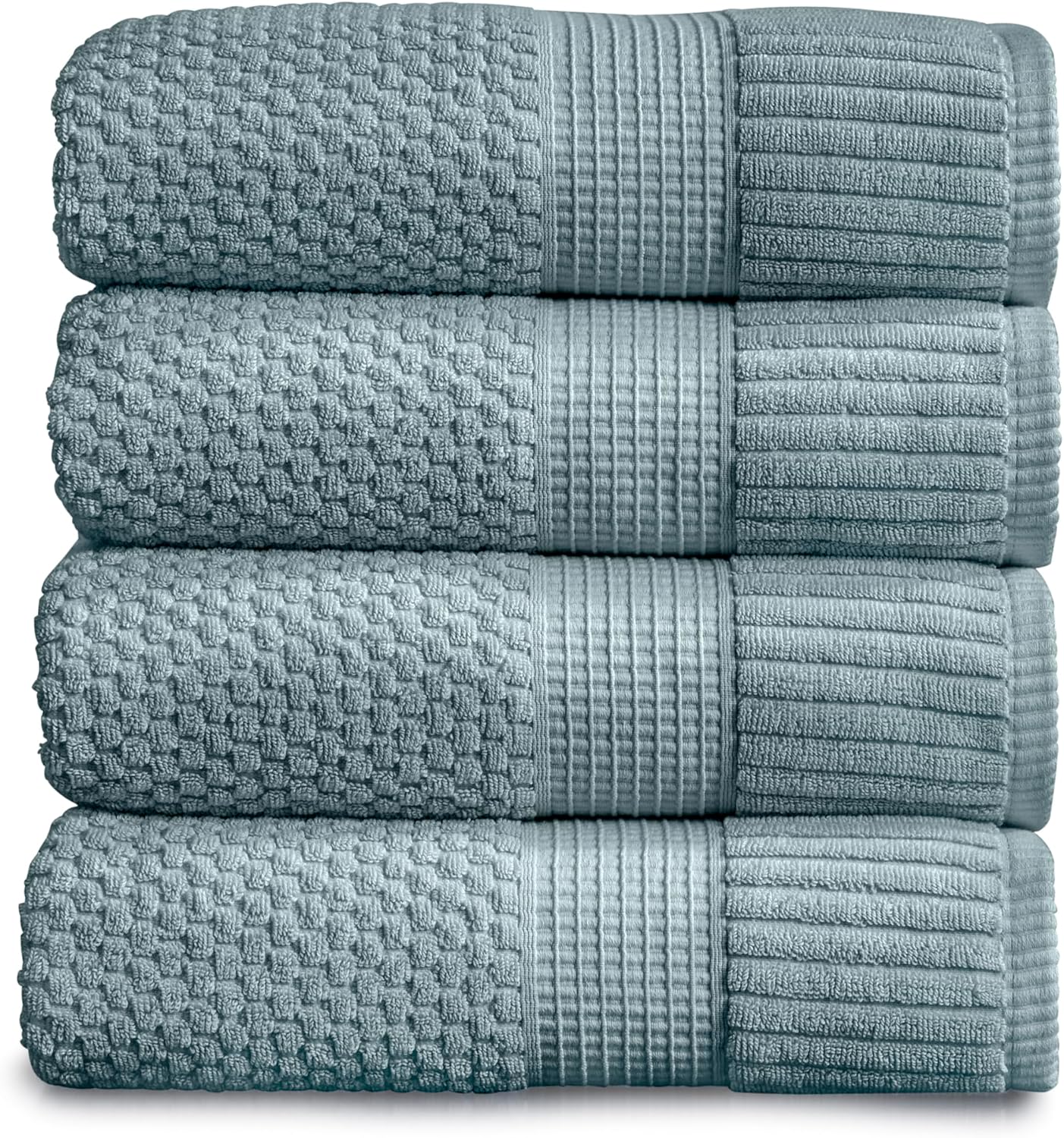 100% Cotton Bath Towels 4 Pack - Super Soft & Absorbent