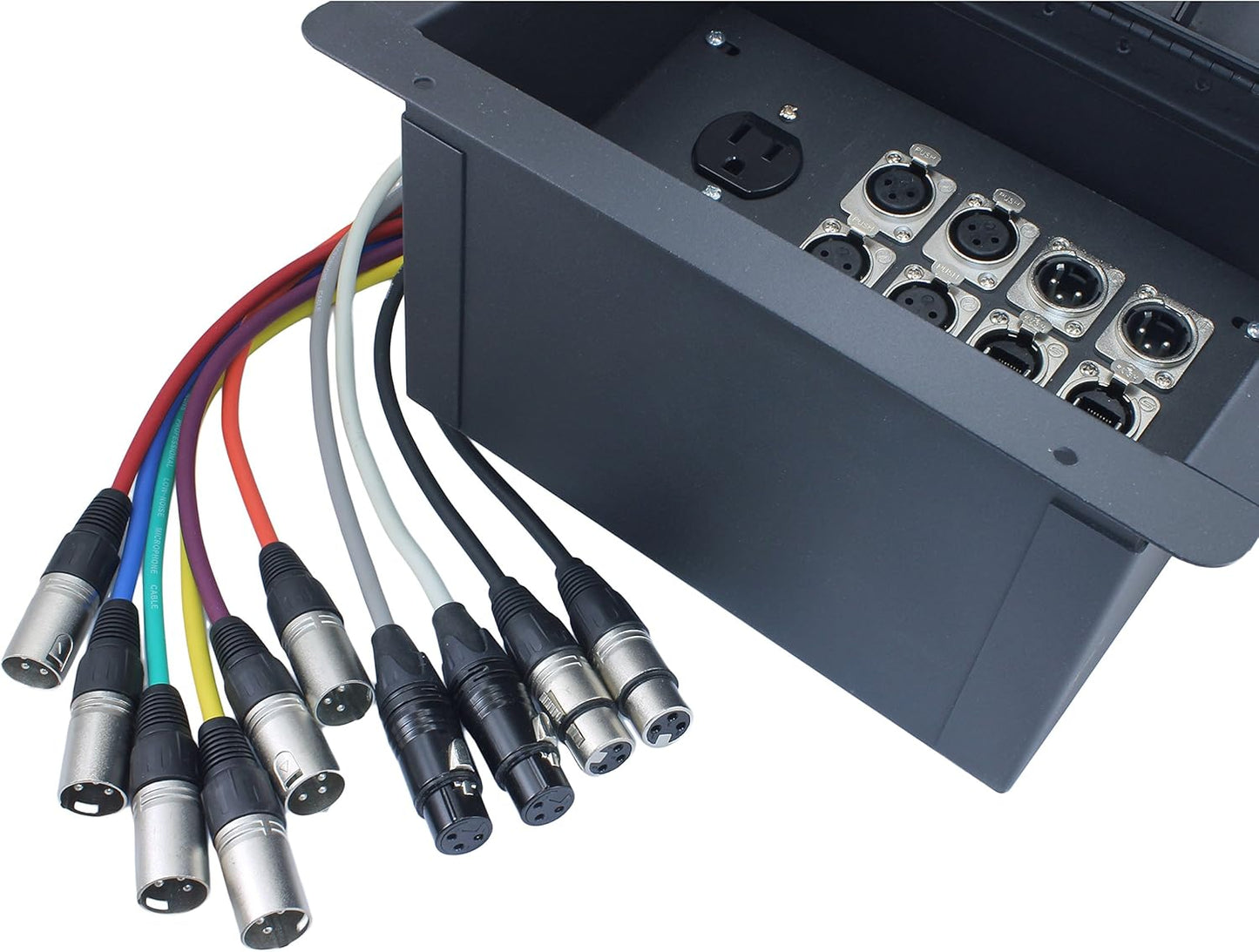 FBL12+AC Recessed Floor Box with XLR and Ethernet Connections