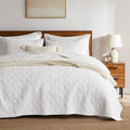 White 100% Cotton Twin Quilt Set - Lightweight All-Season Comfort
