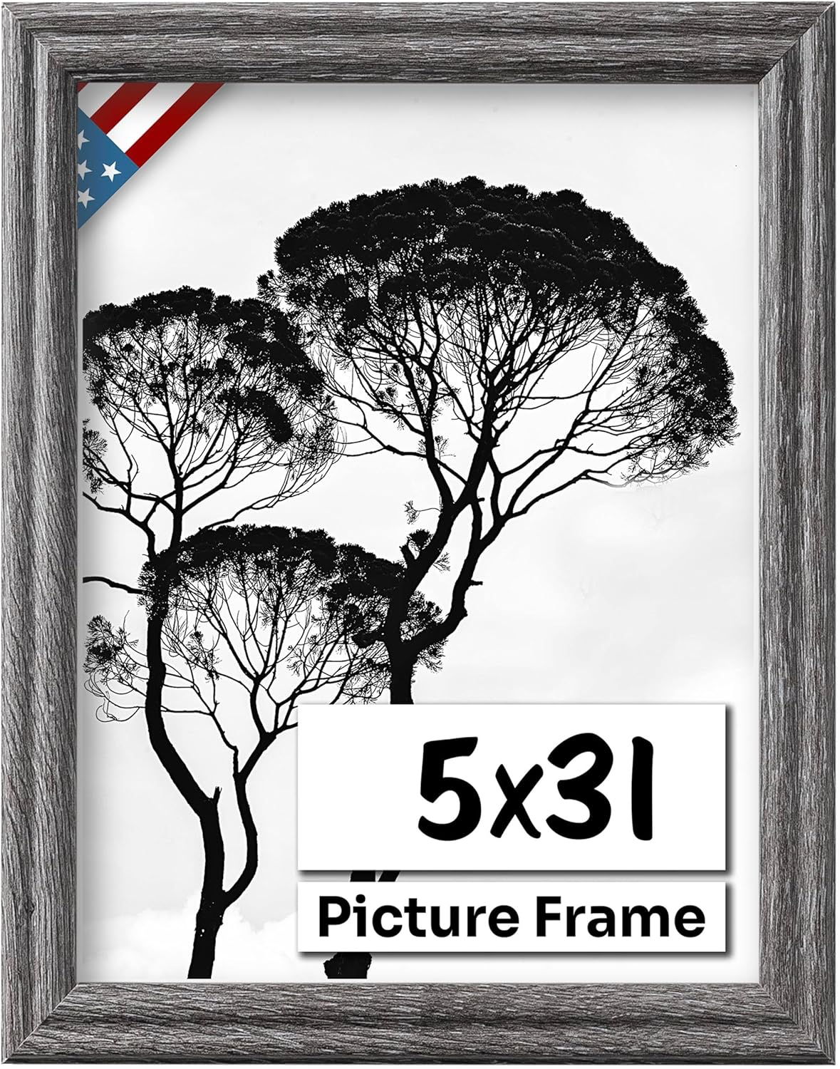 Barnwood Gray 5x31 Picture Frame - Handmade Solid Wood Frame