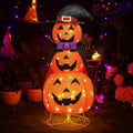 3.5FT Light Up Halloween Stacked Pumpkins - Collapsible Vampire Decor
