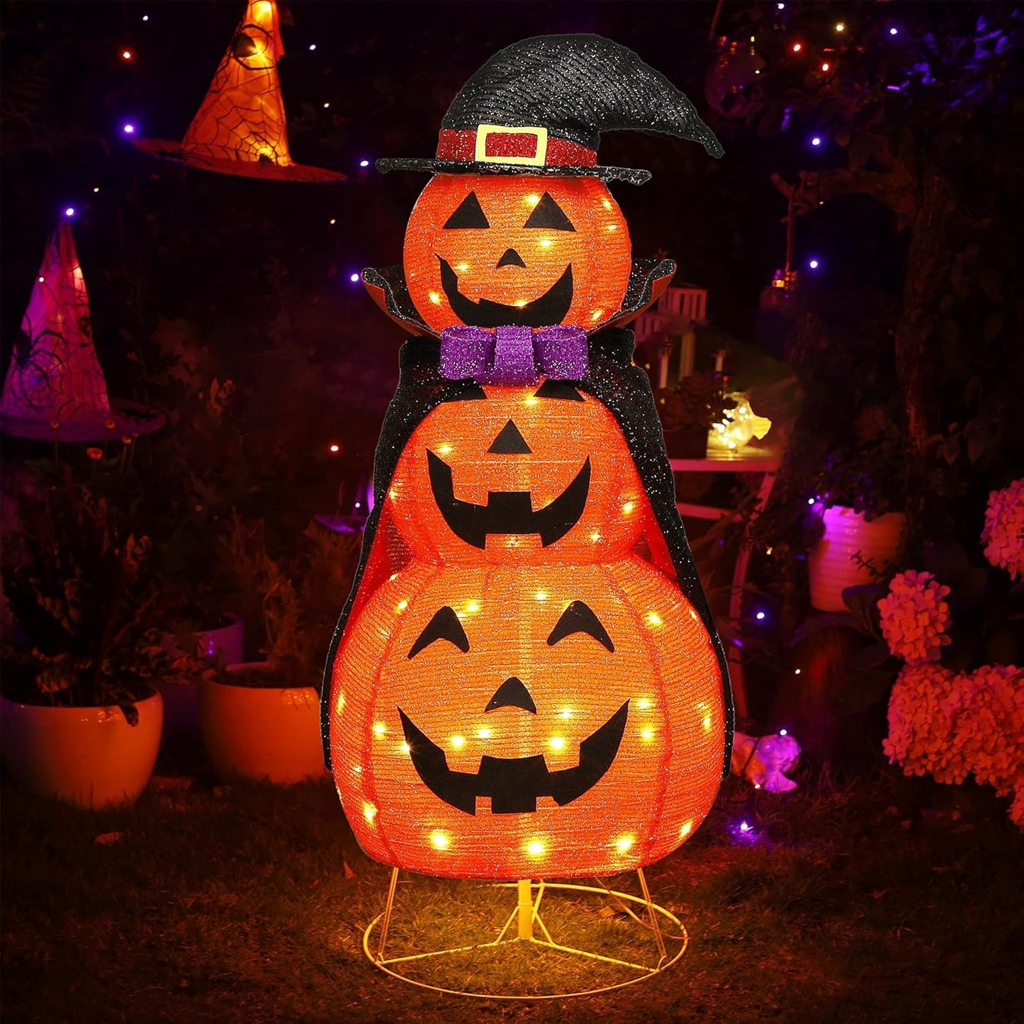 Lulu Home 3.5FT Light Up Halloween Decoration with Pumpkins