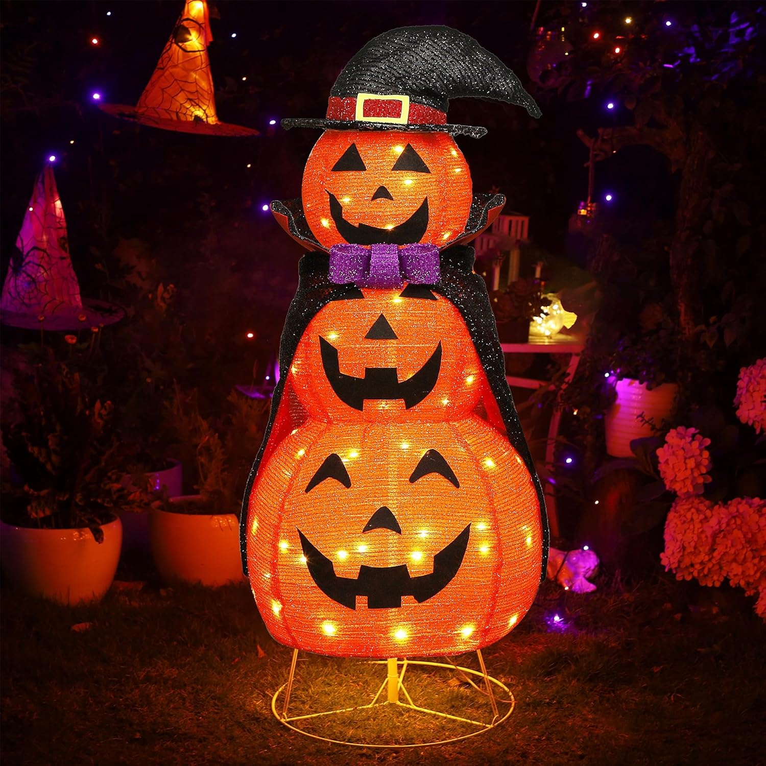 Lulu Home 3.5FT Light Up Halloween Decoration with Pumpkins