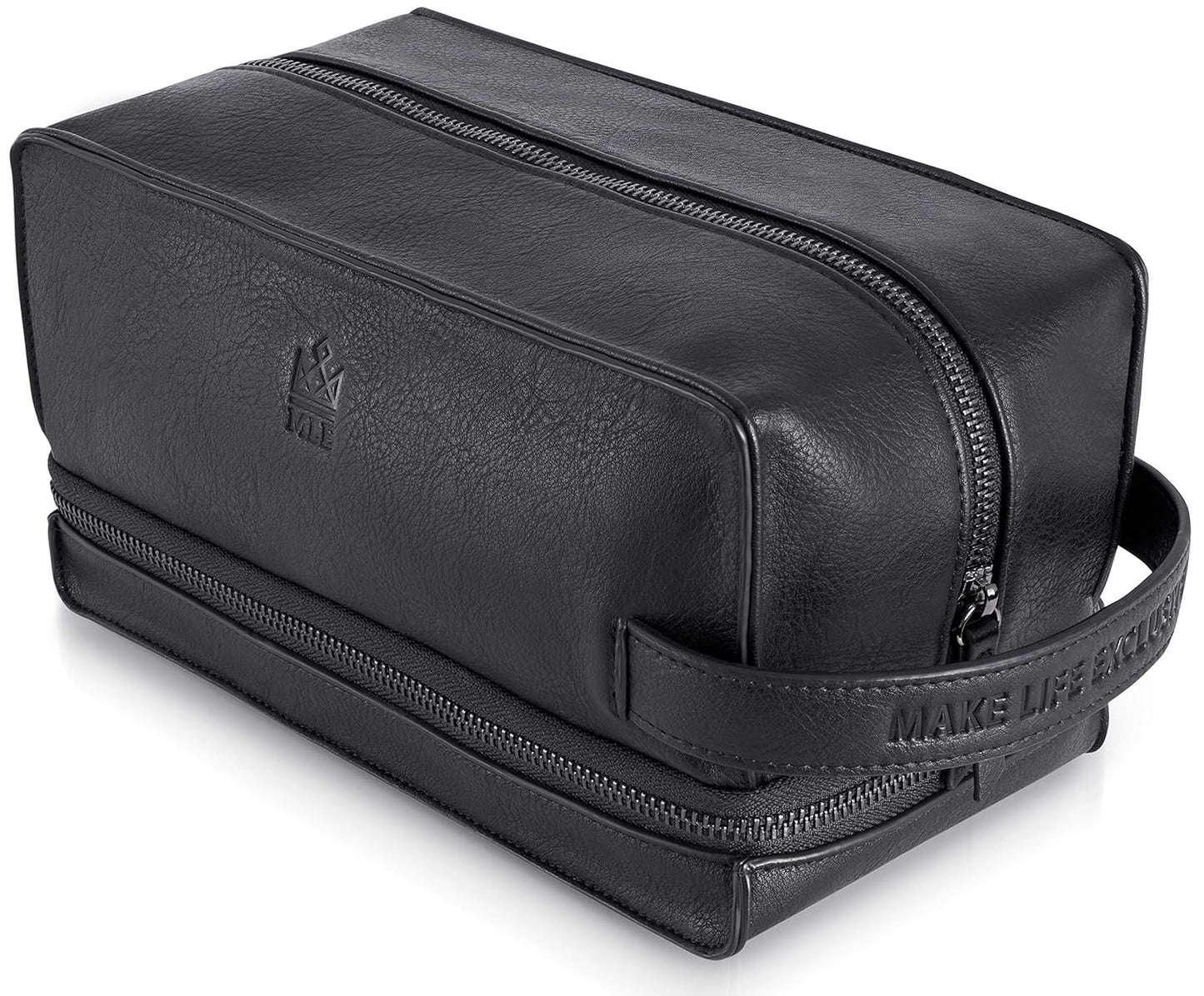 Mens Leather Toiletry Bag for Travel - Dopp Kit Organizer