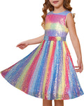 Girls Sequin Prom Dress Sleeveless A-Line Mid-Calf - Sparkle Tween