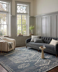 Gigi Collection Denim/Ivory Runner Rug 2ft-7in x 10ft-0in - Classic