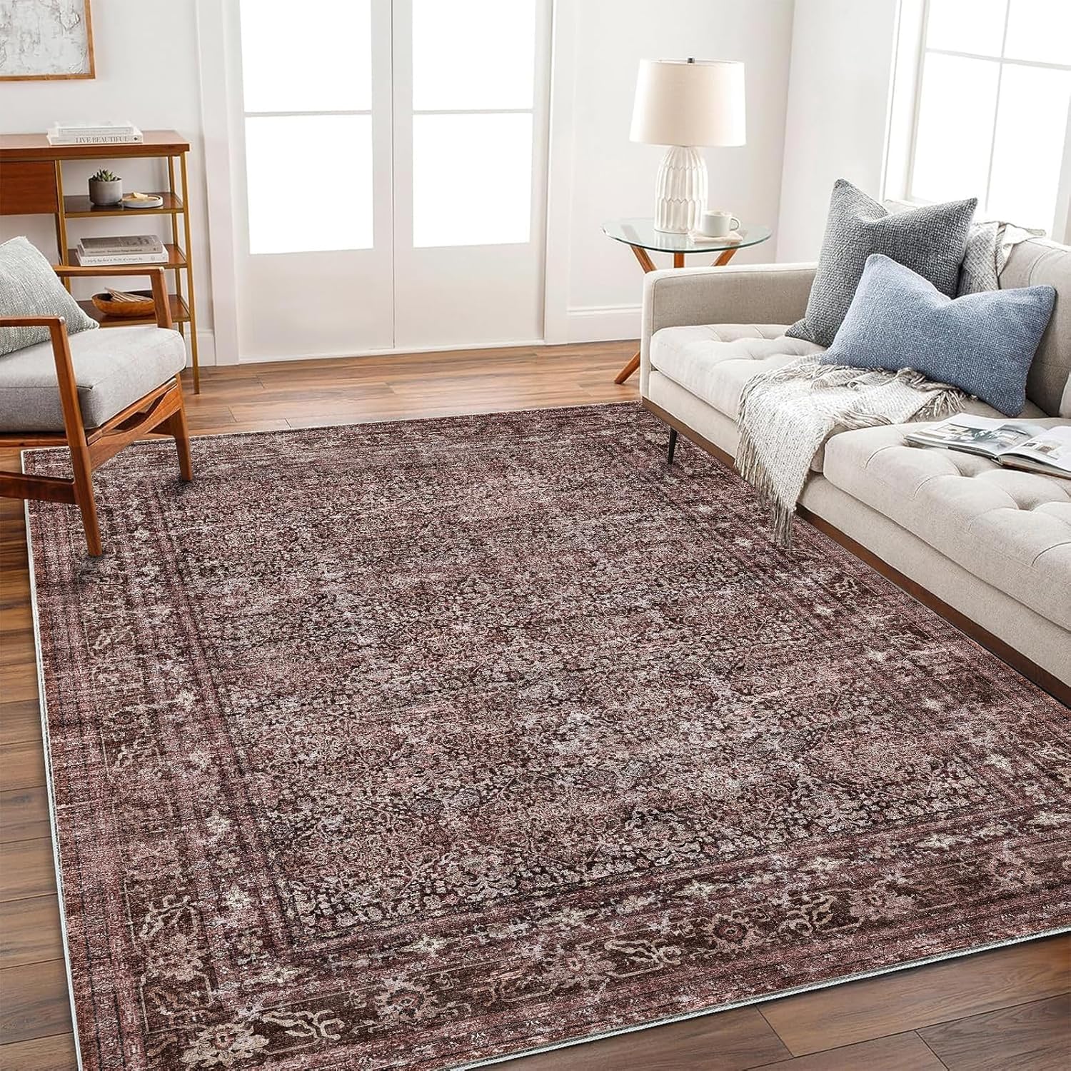 5ftx7ft Washable Area Rug for Living Room and Bedroom Use