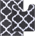 Bathroom Rugs Set 2 Piece Microfiber Bath Mat and U-Shaped Toilet Rug