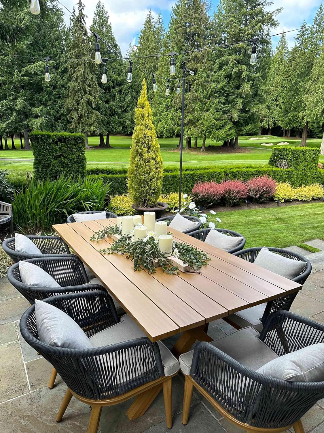 9 Pieces Patio Dining Set with Cushions for Outdoor Comfort