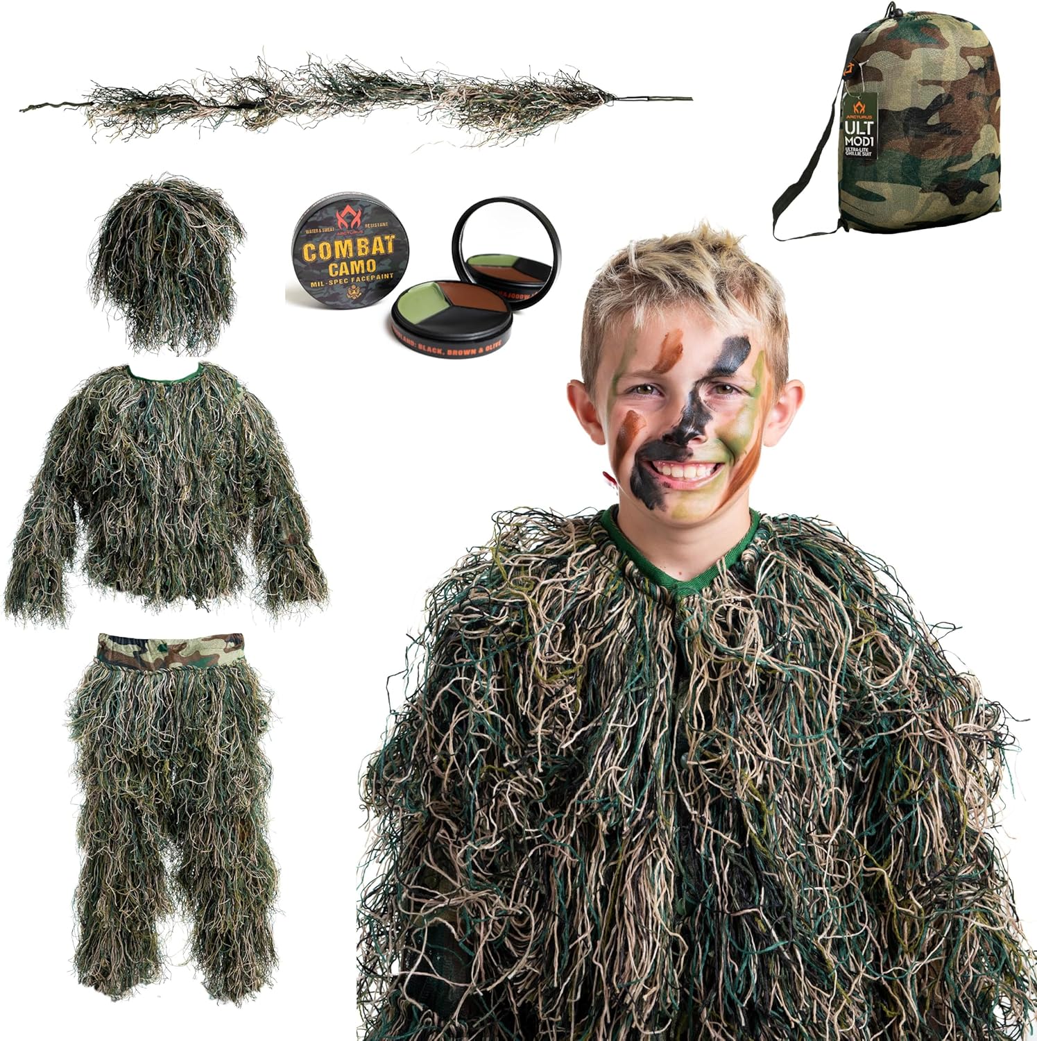 Arcturus Ultra-Lite Kids Ghillie Suit for Hunting & Airsoft