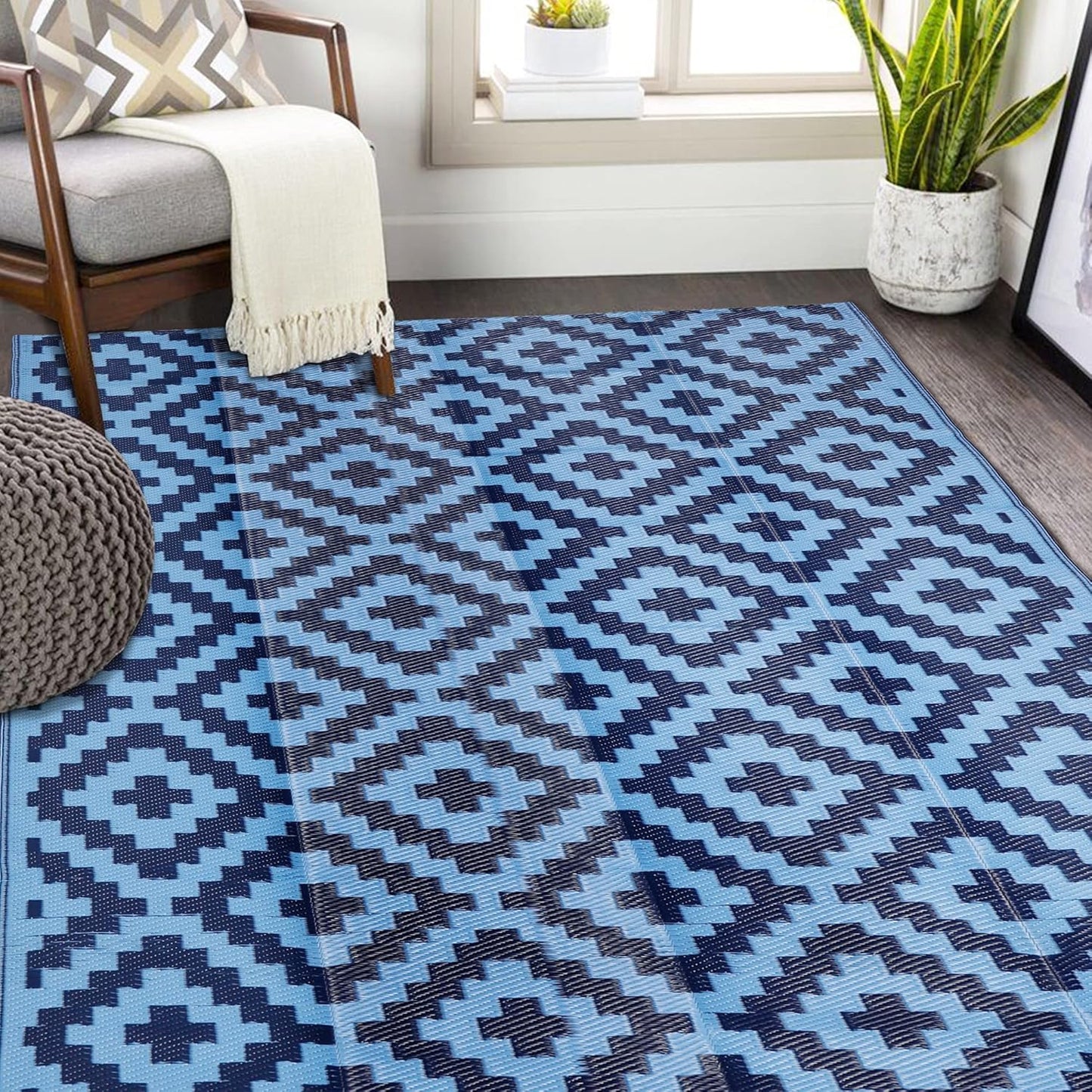 SAND MINE Reversible Mats for Outdoor and Indoor Use, 5ft x 8ft