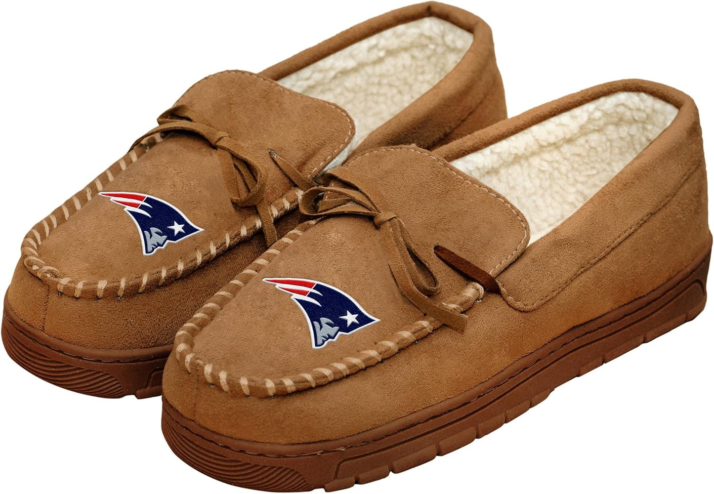FOCO Men's NFL Football Team Logo Moccasin Slippers for Comfort