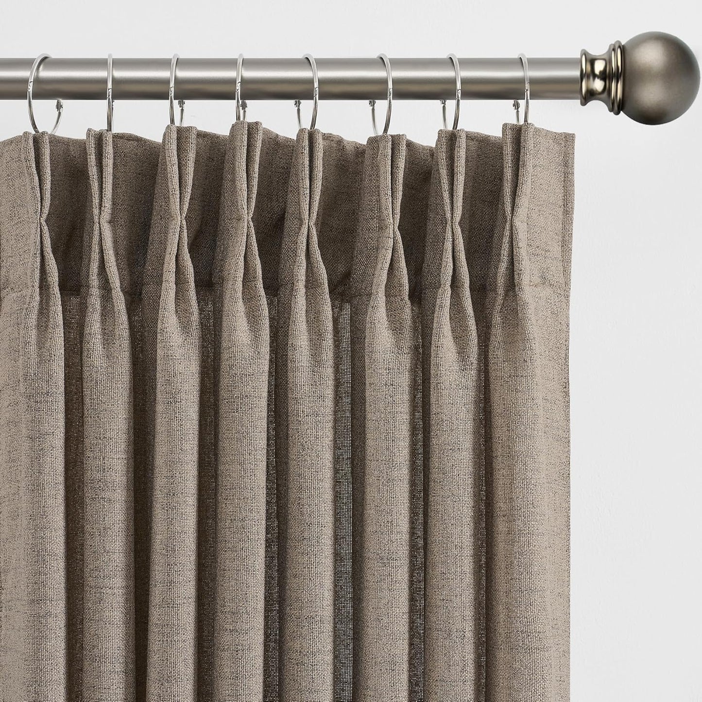 Linen Khaki Sheer Curtains 102 Inches Long for Elegant Spaces