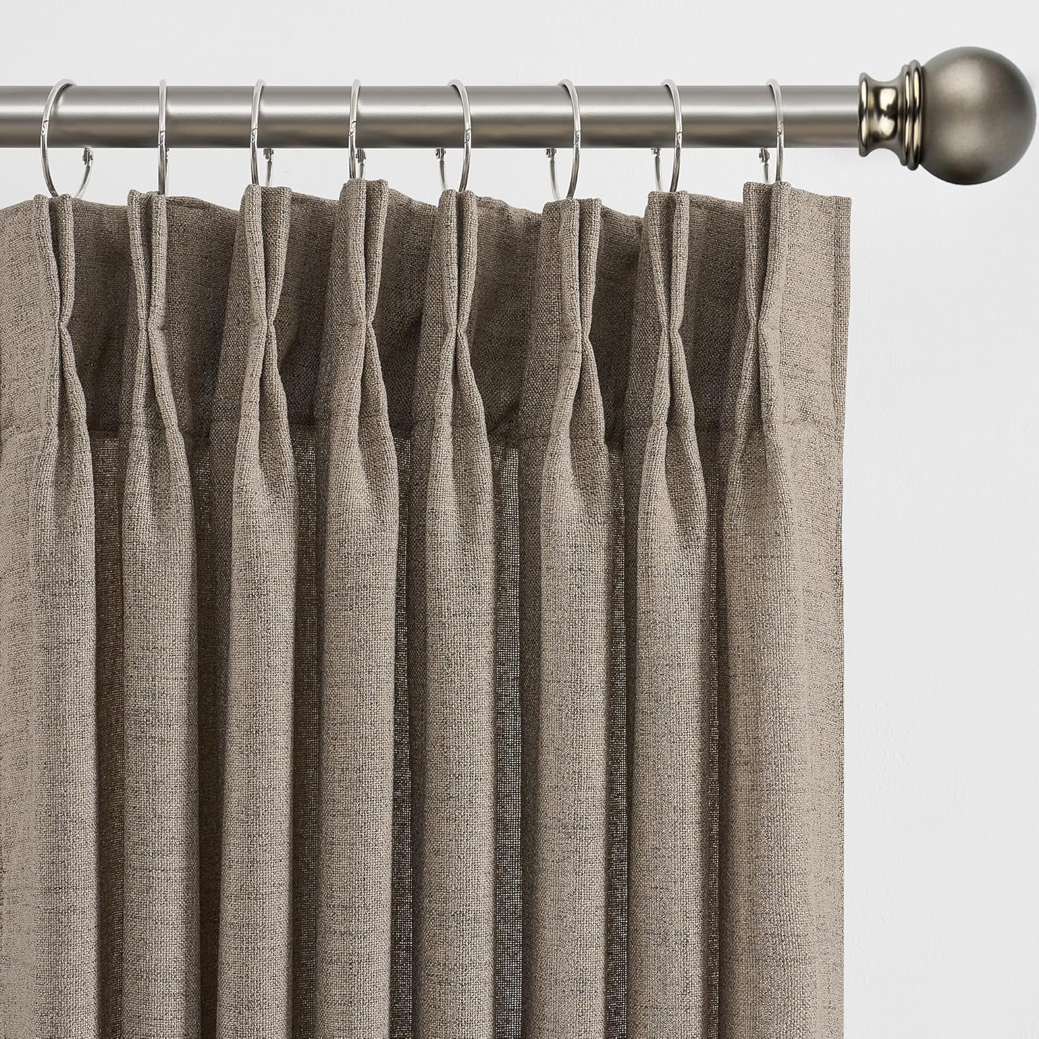 Linen Khaki Sheer Curtains 102 Inches Long for Elegant Spaces