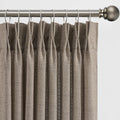 Pinch Pleated Sheer Curtains 90 in Panels Set - Khaki Elegant Drapes