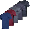 Mens Dry-Fit Moisture Wicking Active Crew T-Shirt 5 Pack - Performance