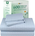Luxury Queen Cotton Sateen Sheet Set - 600 TC Deep Pocket Geo Urban
