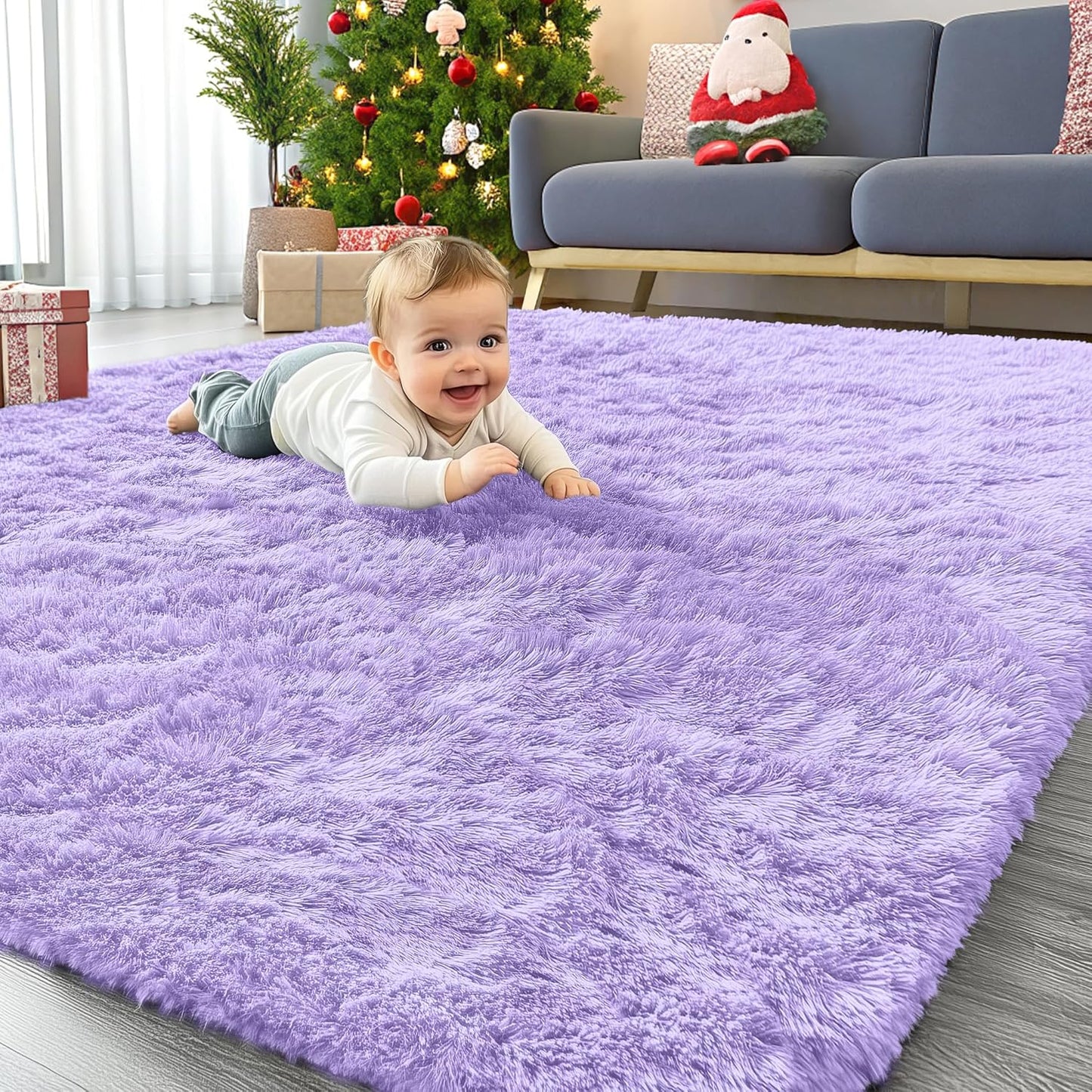 OLANLY Area Rugs for Living Room, Soft Fluffy Shaggy Design