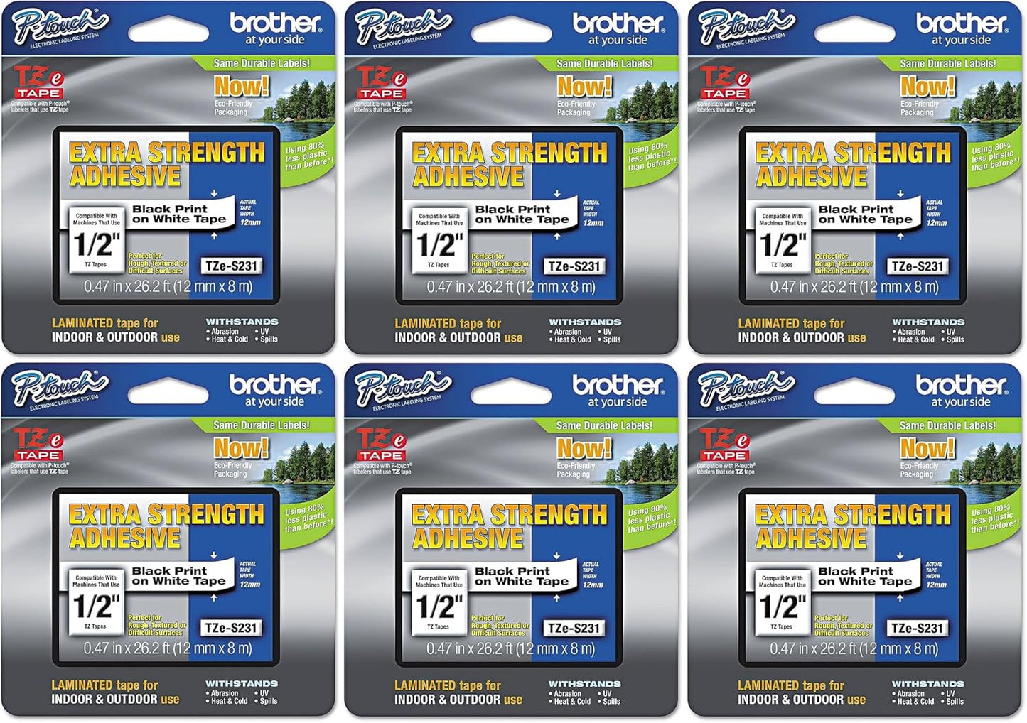 Brother Genuine P-Touch TZe-S231 Laminated Tape for Tough Labeling