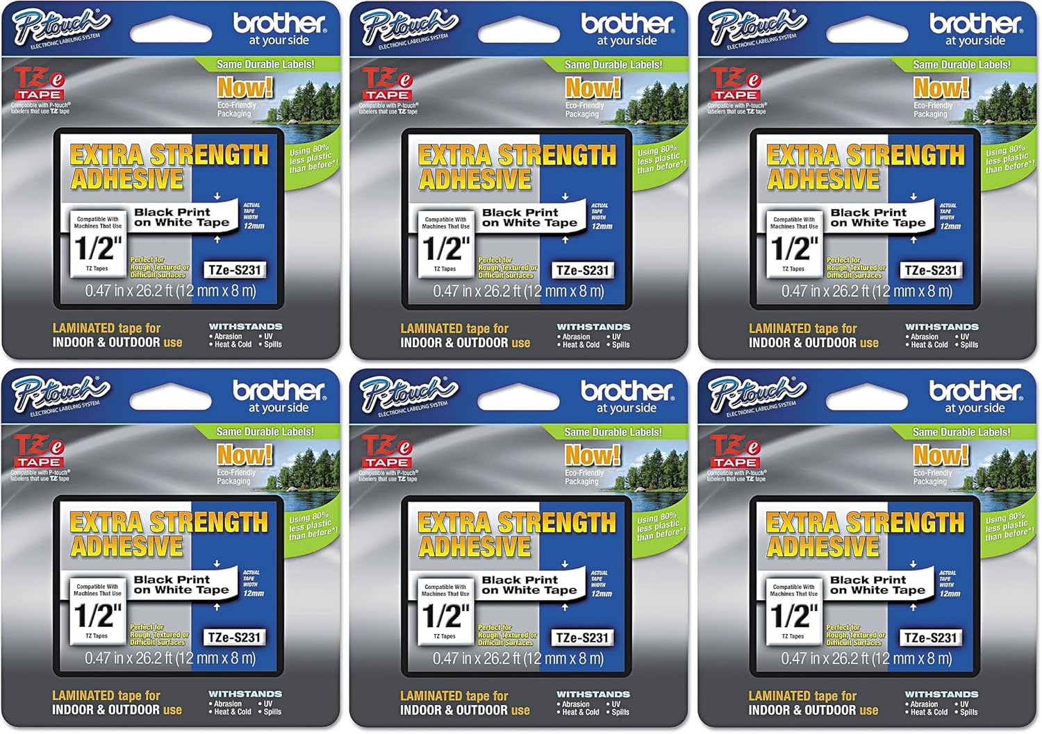 Brother Genuine P-Touch TZe-S231 Laminated Tape for Tough Labeling