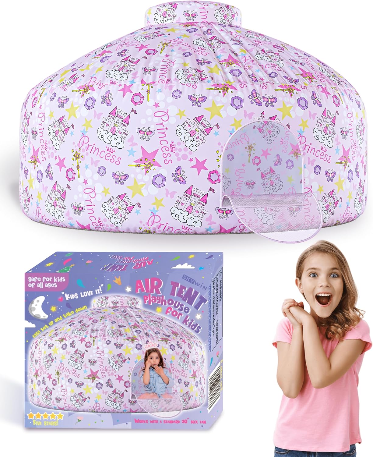 Skywin Air Tent for Kids - Inflatable Playhouse with Door