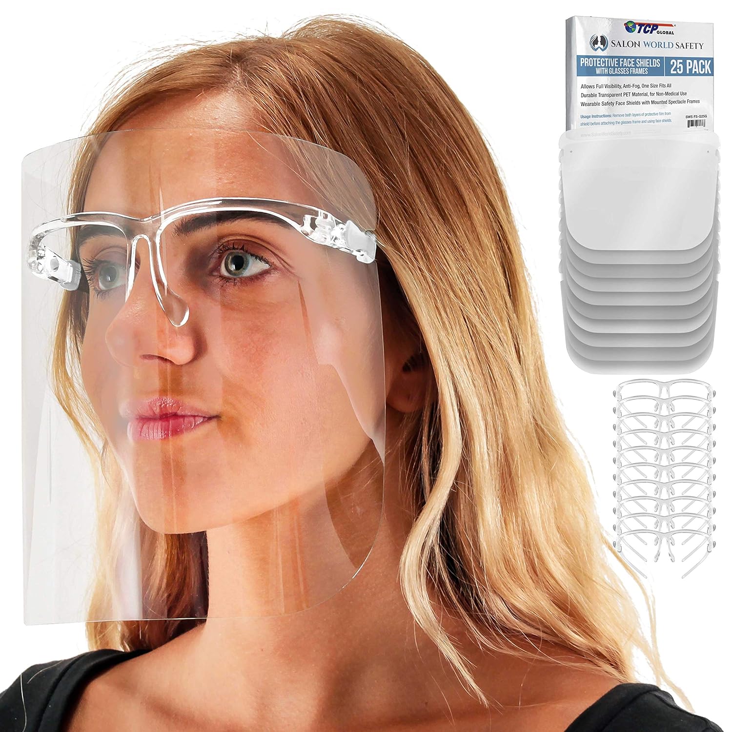 TCP Global Salon World Safety Face Shields for Full Protection